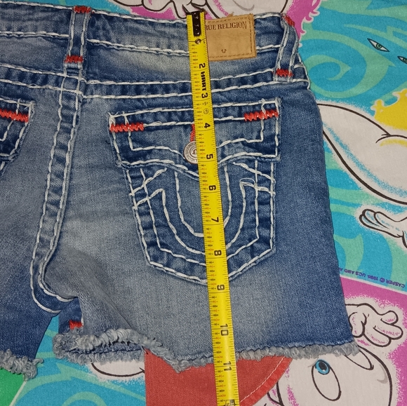 True Religion Bobby Stretch Shorty Denim Jeans Shorts Low Rise Vintage - Picture 7 of 7